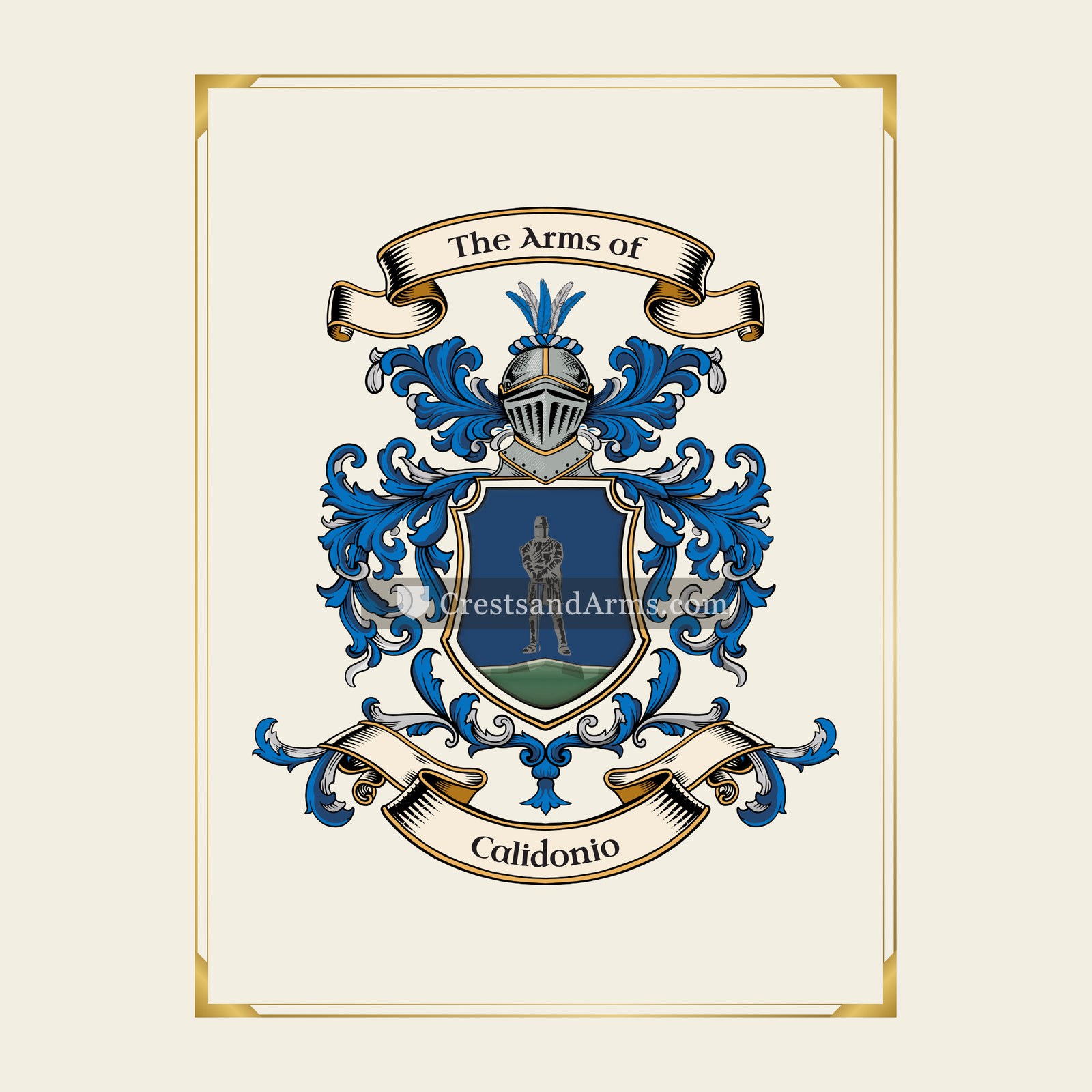 With gold border