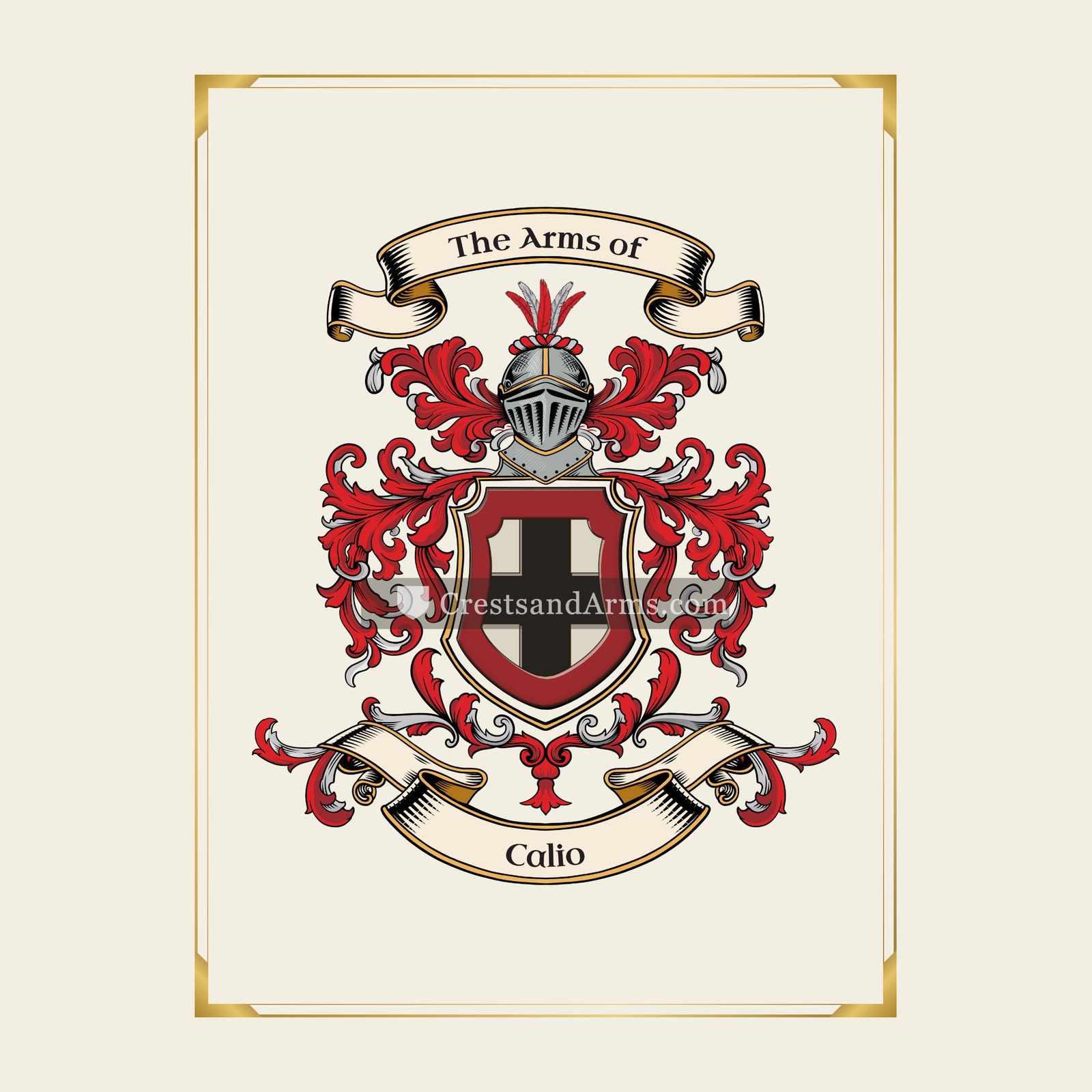 With gold border