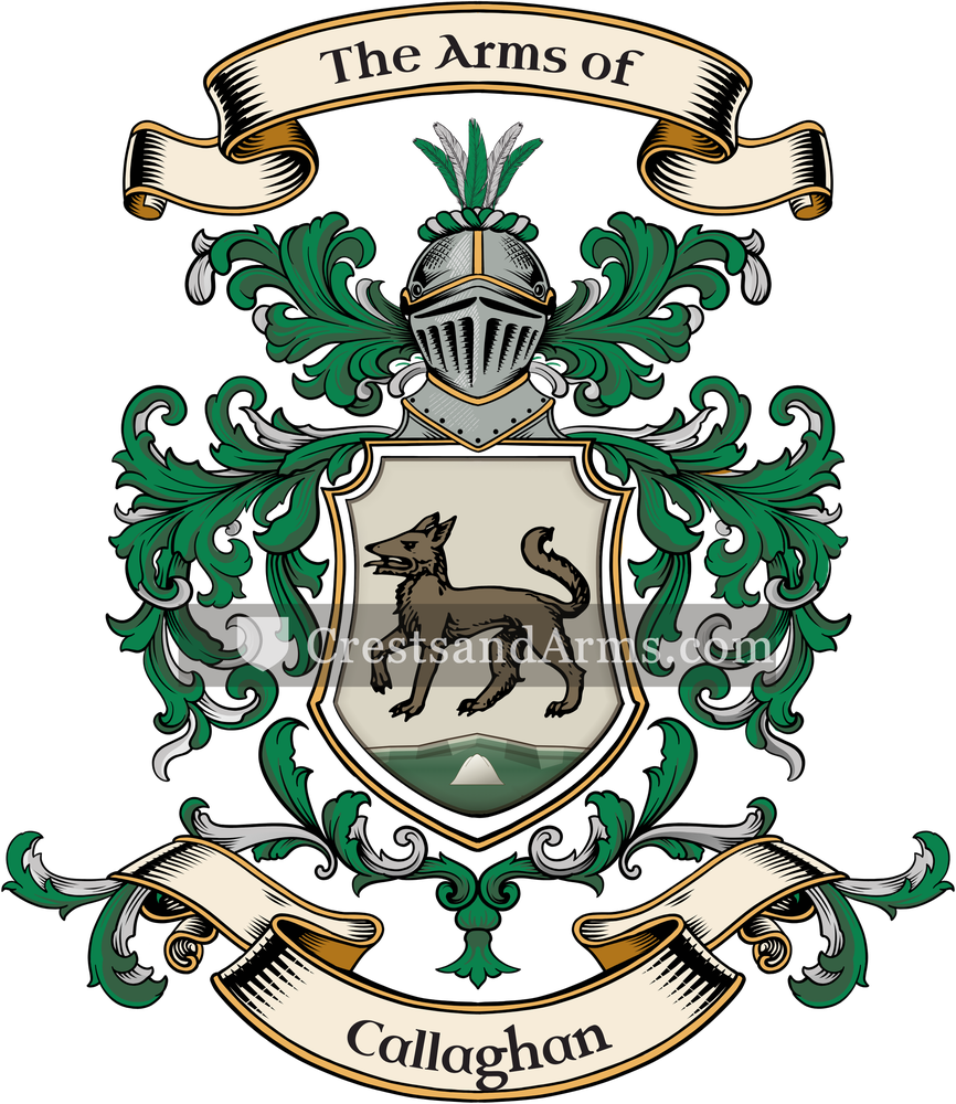 The Callaghan coat of arms, drawn from the recorded blazon
