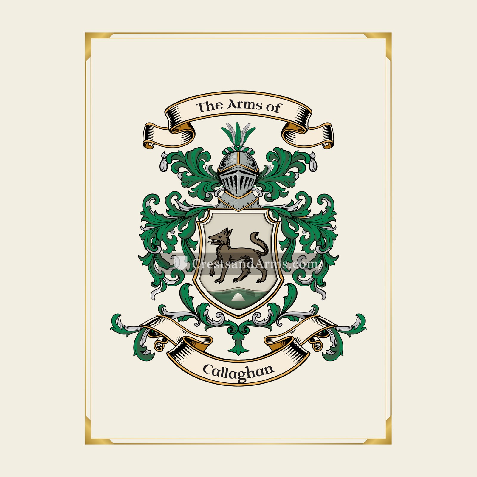With gold border