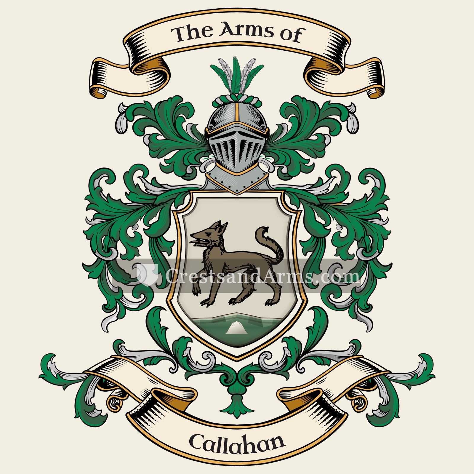 The Callahan coat of arms, drawn from the recorded blazon