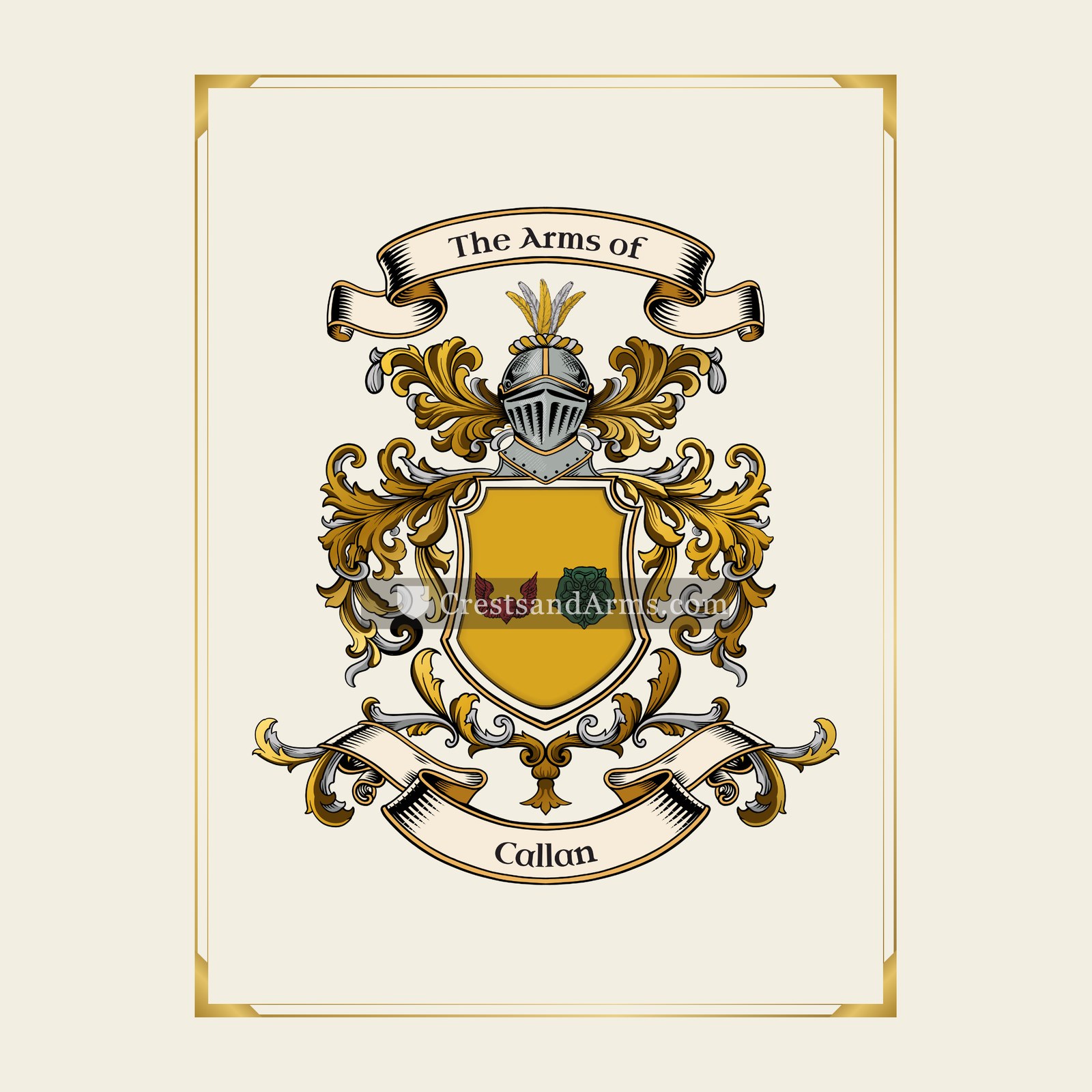 With gold border