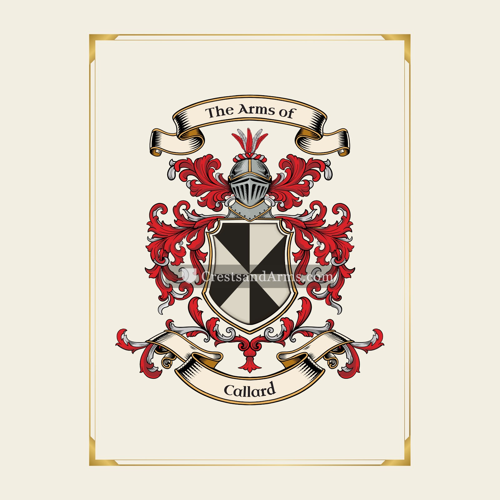 With gold border