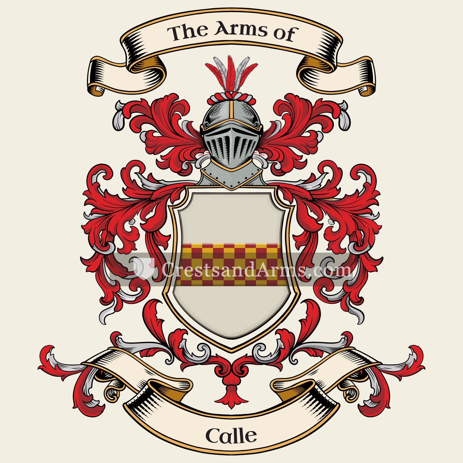 The Calle coat of arms, drawn from the recorded blazon