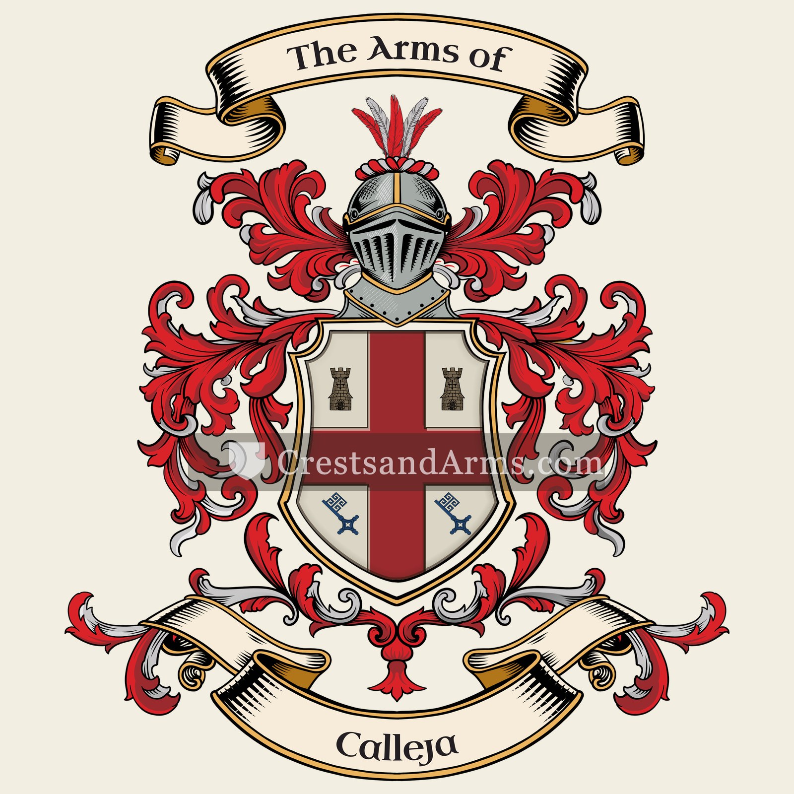 The Calleja coat of arms, drawn from the recorded blazon