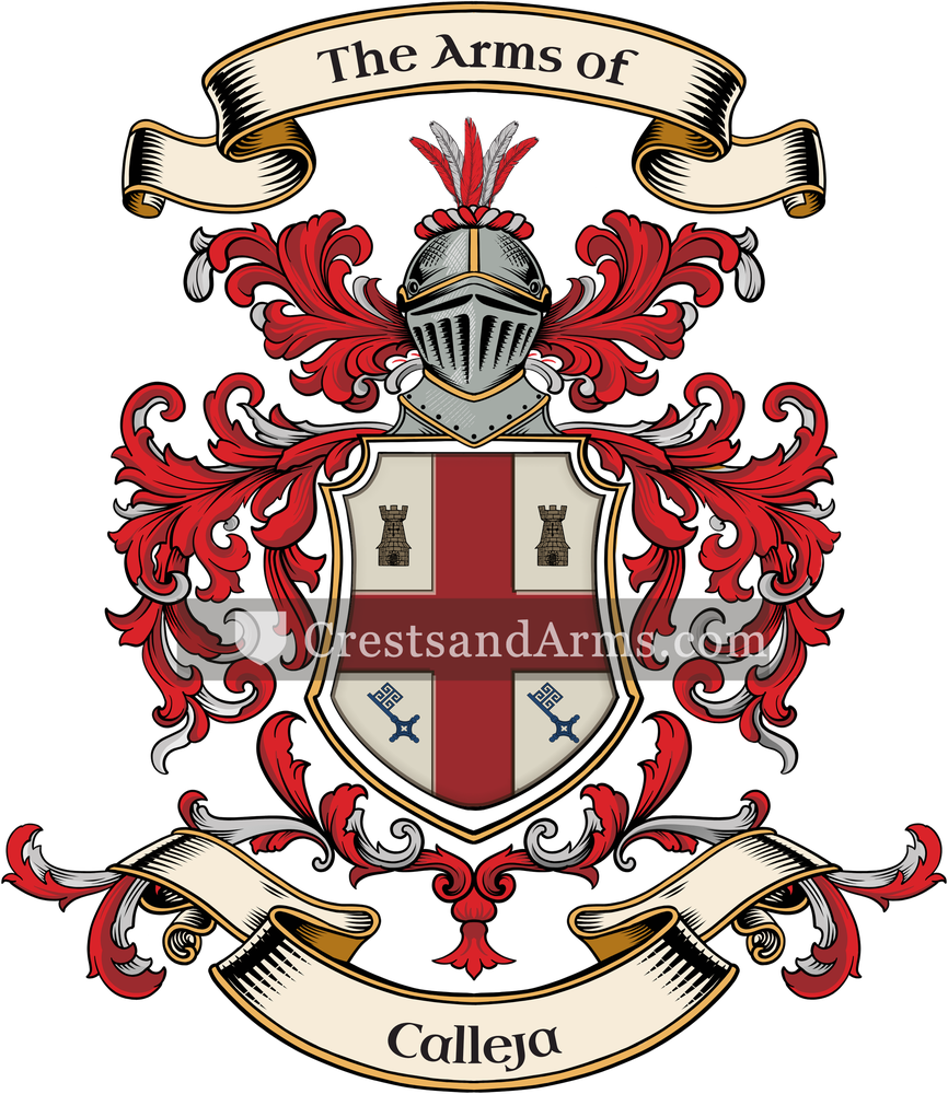 The Calleja coat of arms, drawn from the recorded blazon