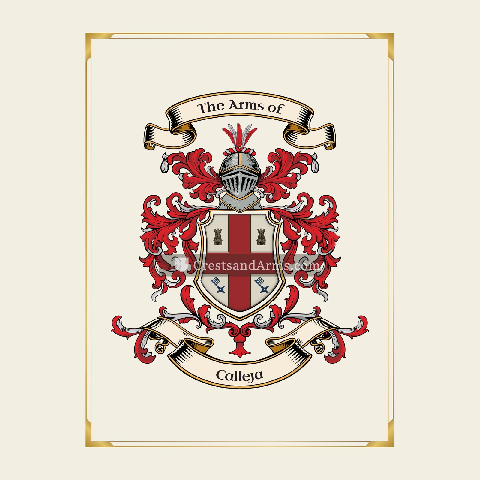 With gold border
