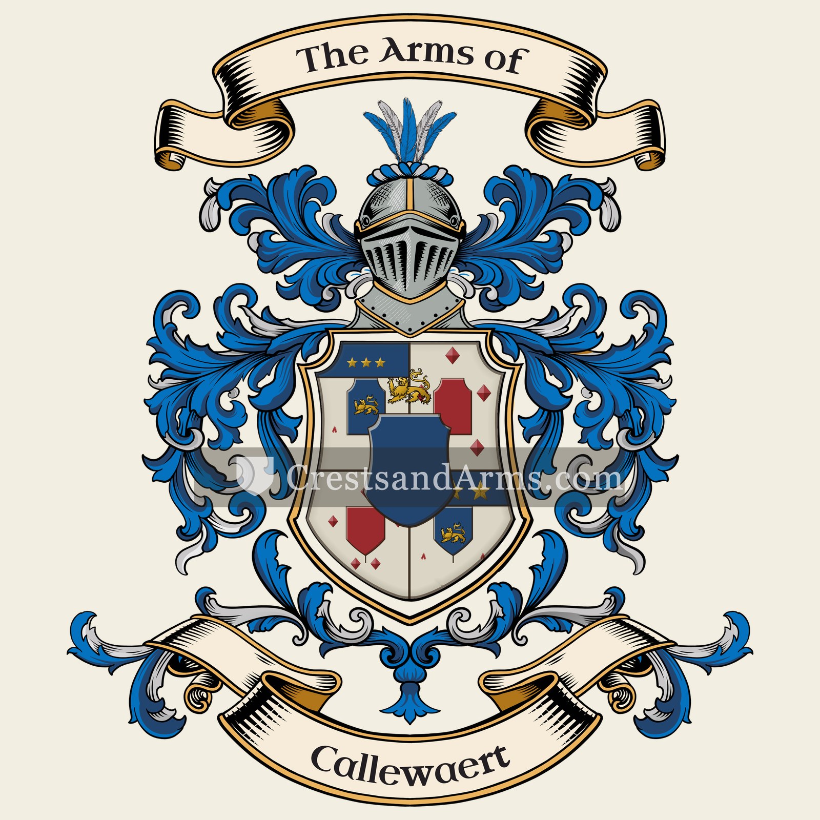 The Callewaert coat of arms, drawn from the recorded blazon