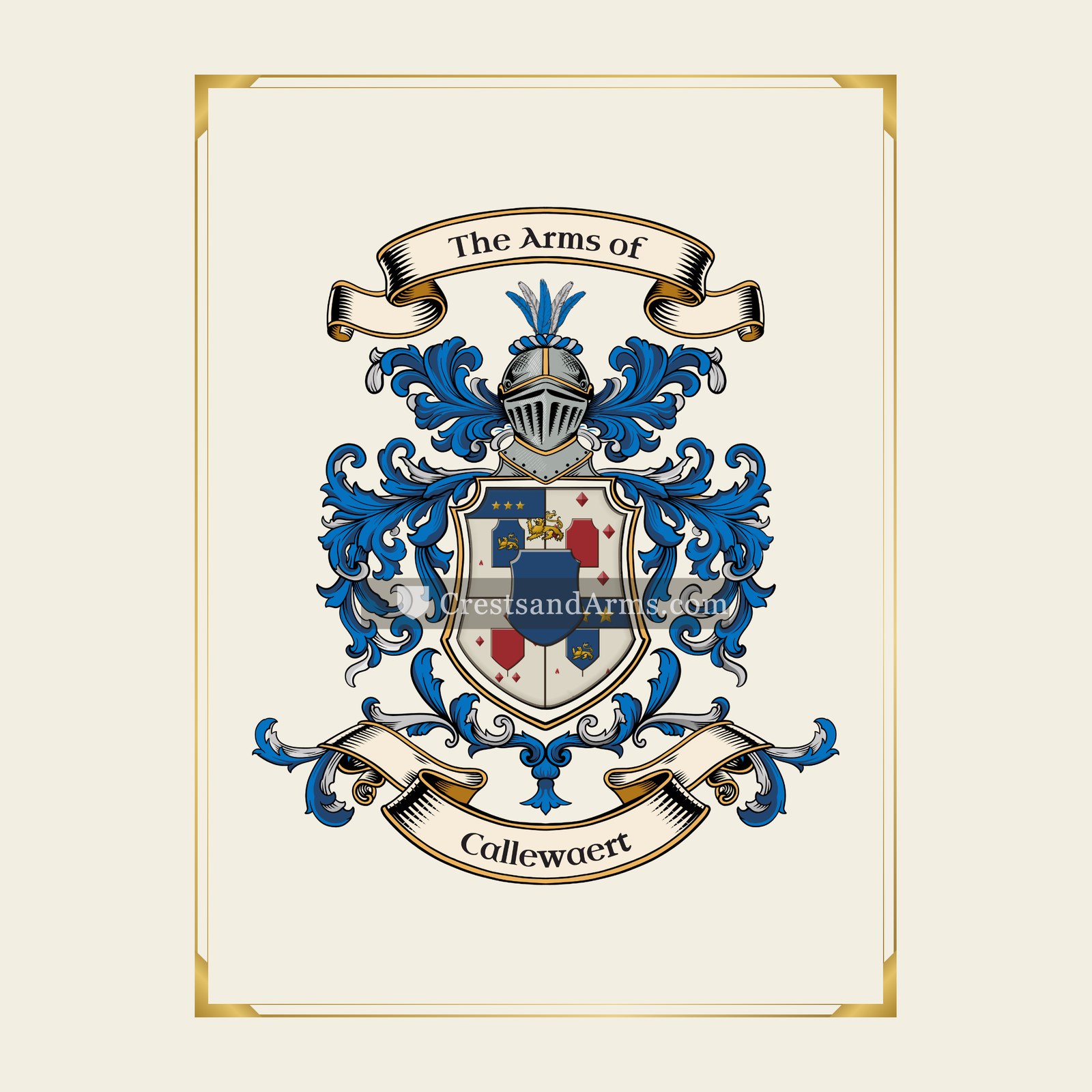 With gold border