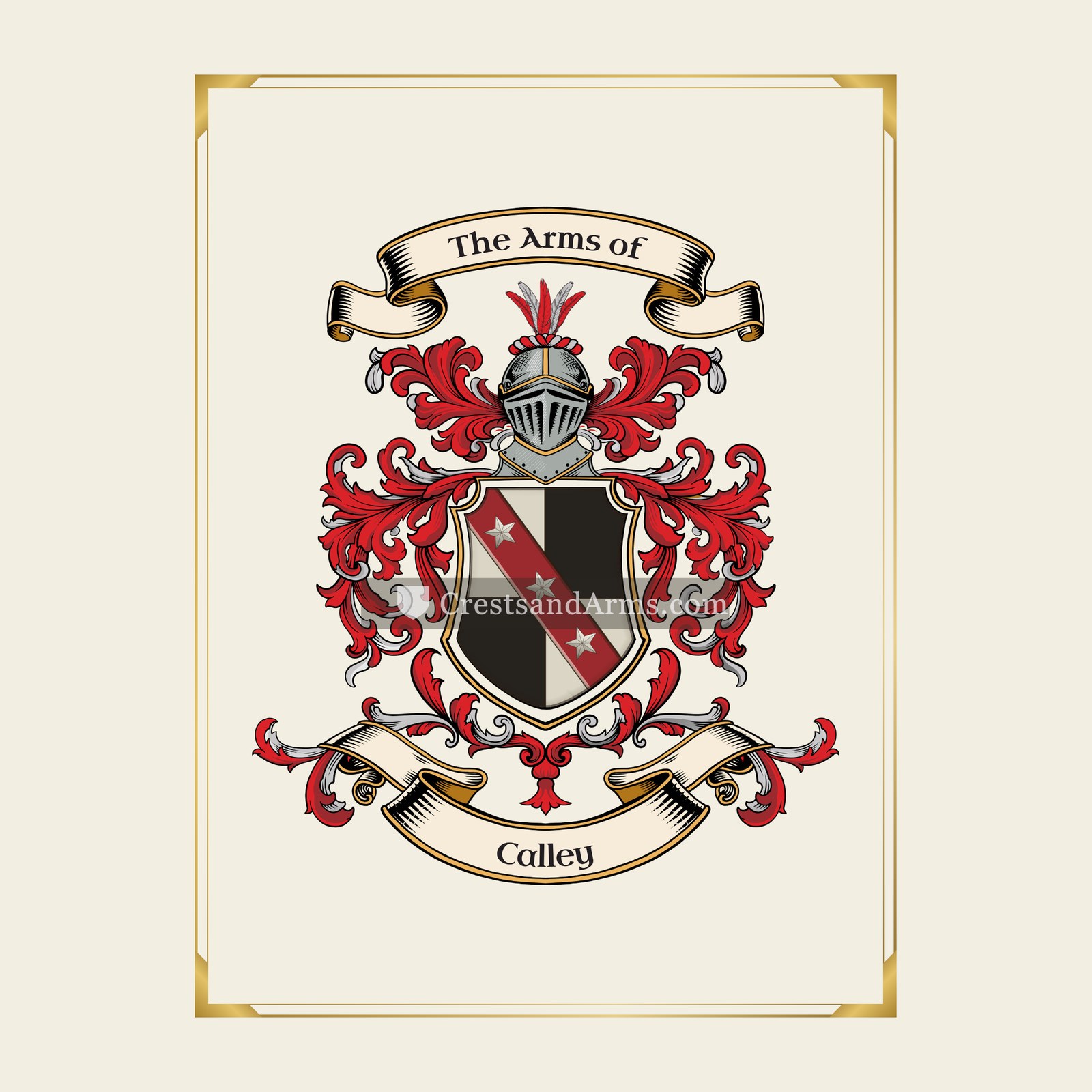 With gold border