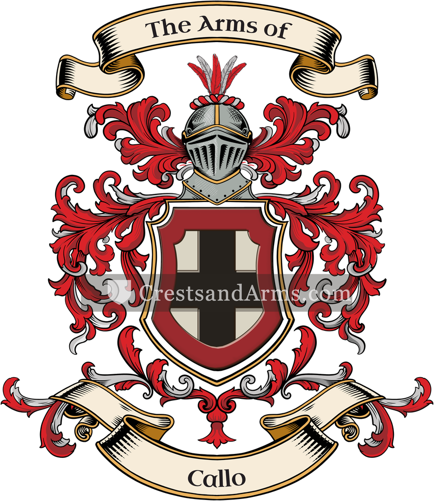 The Callo coat of arms, drawn from the recorded blazon