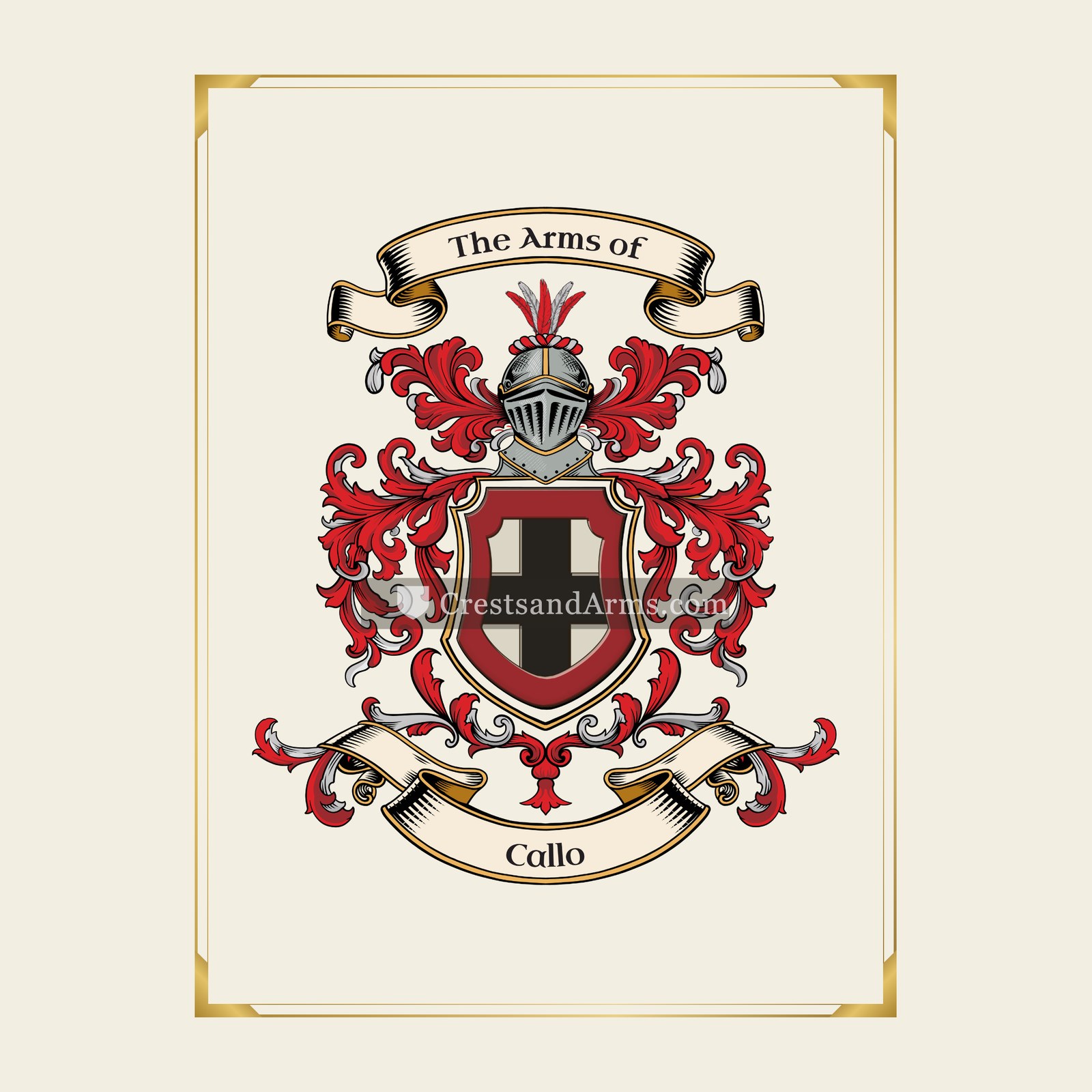 With gold border