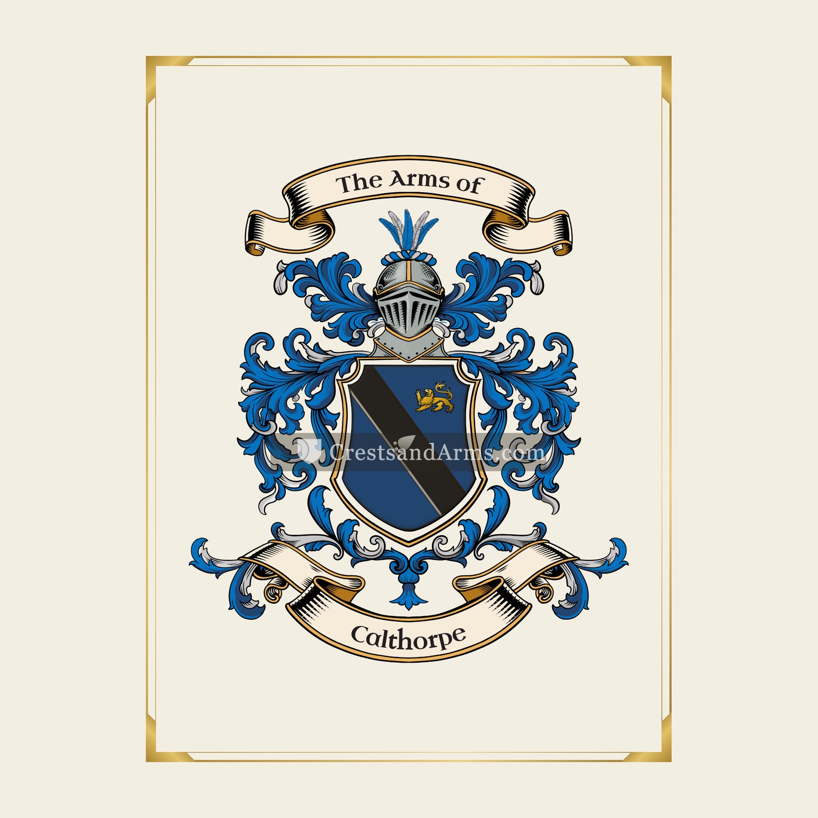 With gold border