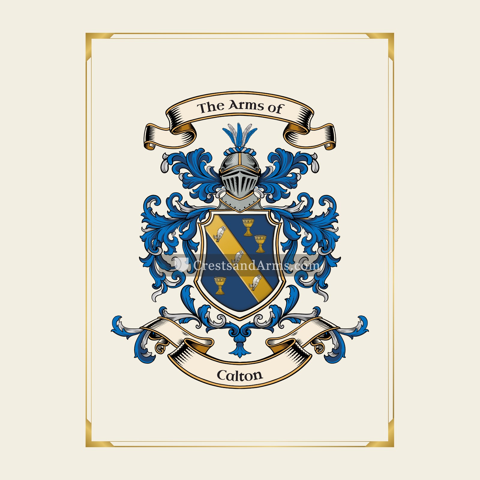 With gold border