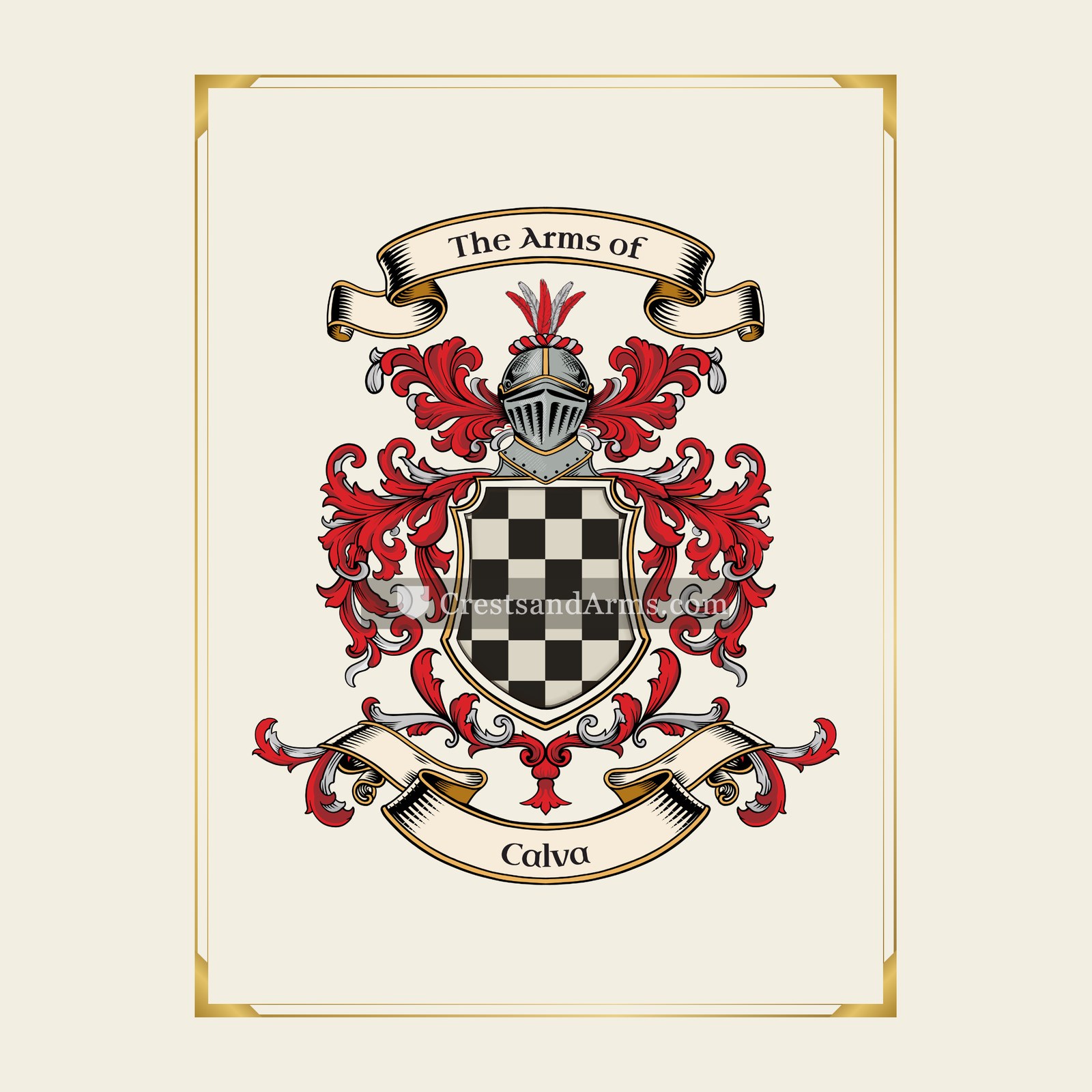 With gold border
