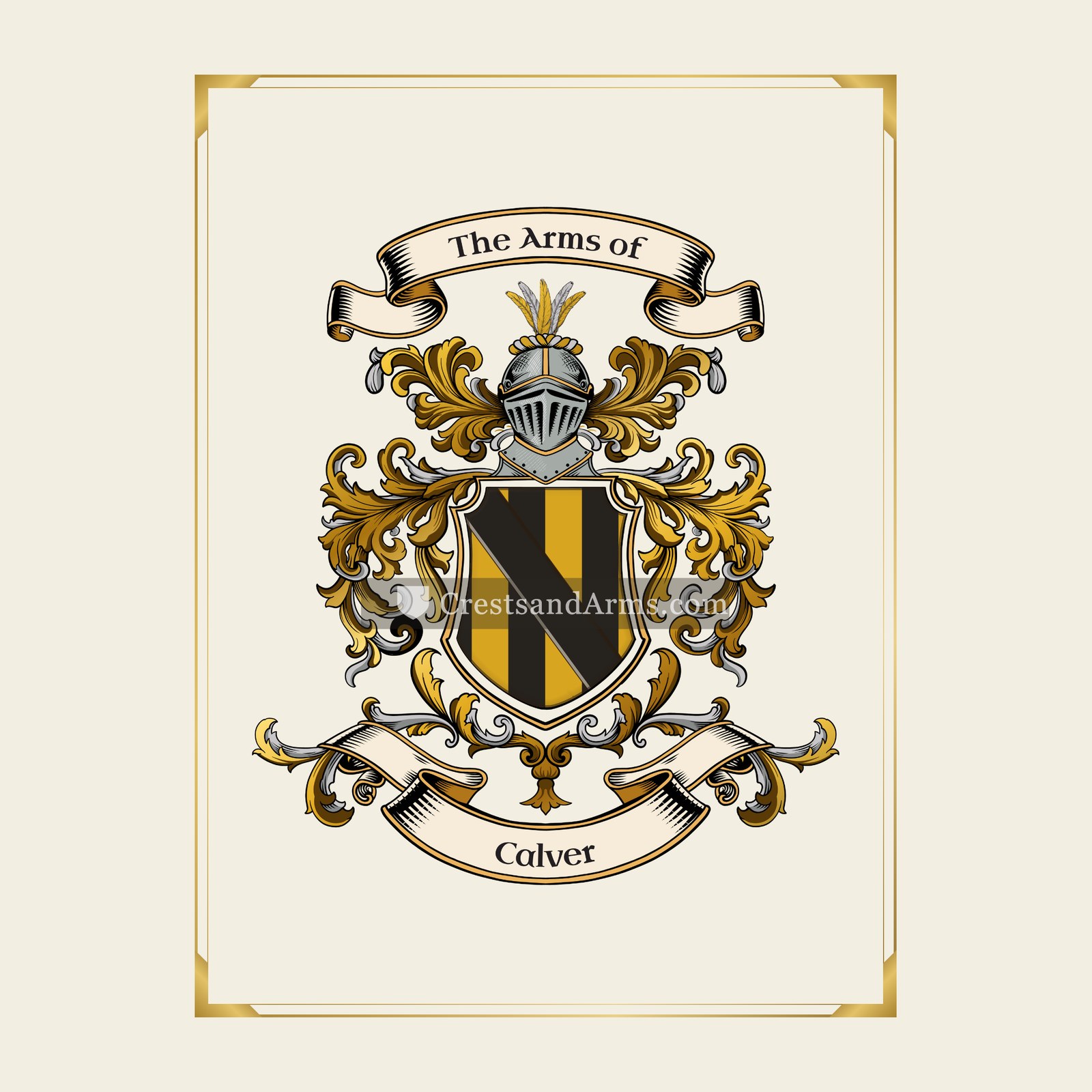 With gold border