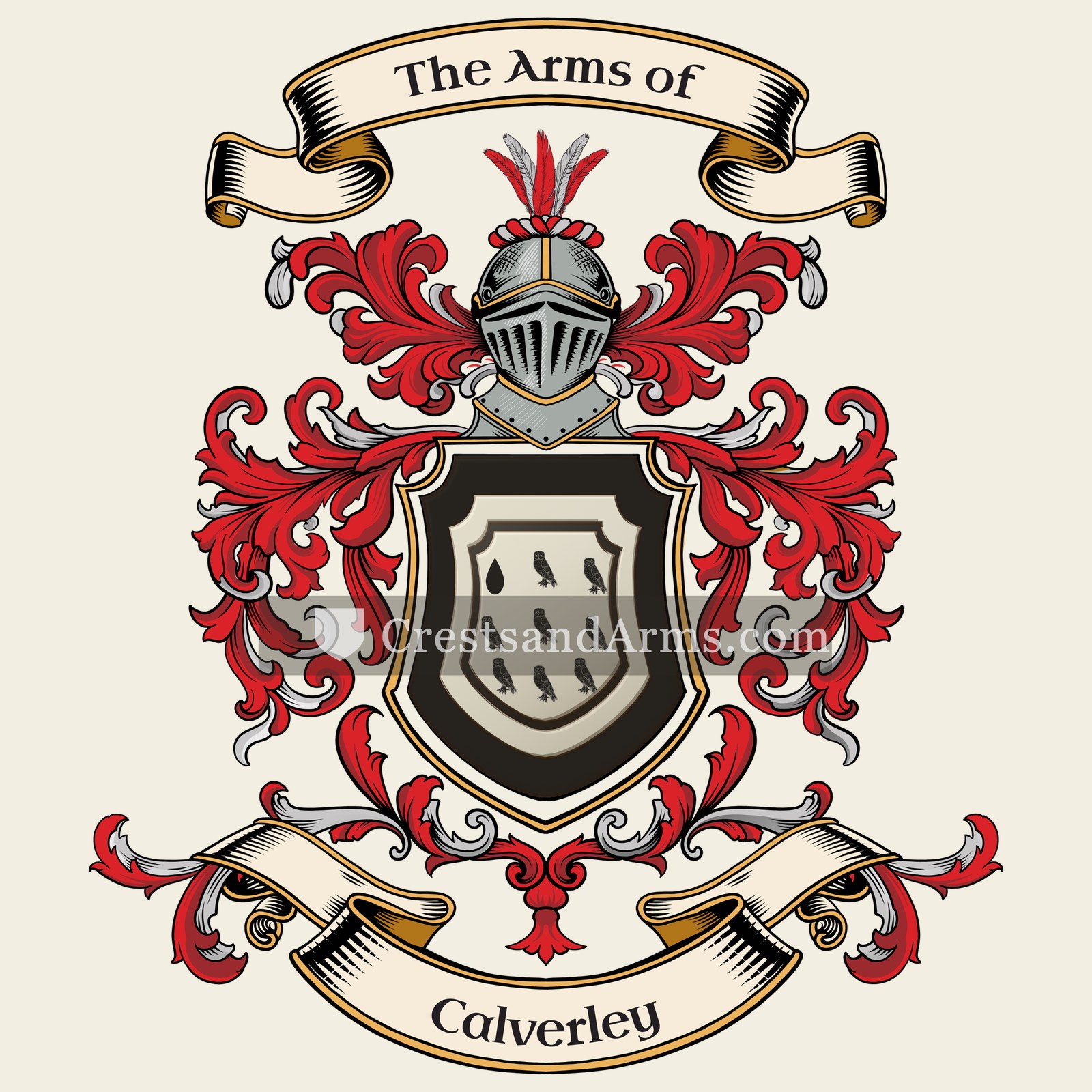 The Calverley coat of arms, drawn from the recorded blazon