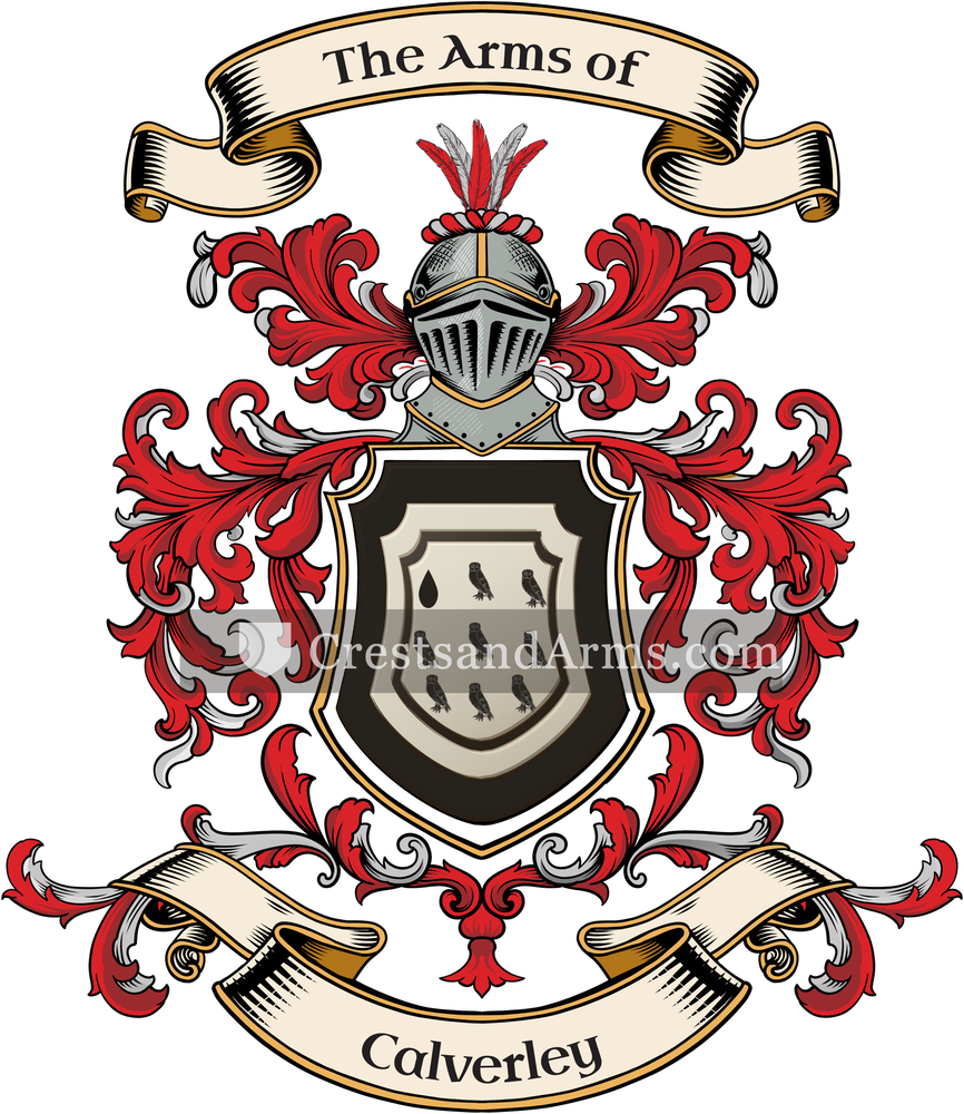 The Calverley coat of arms, drawn from the recorded blazon