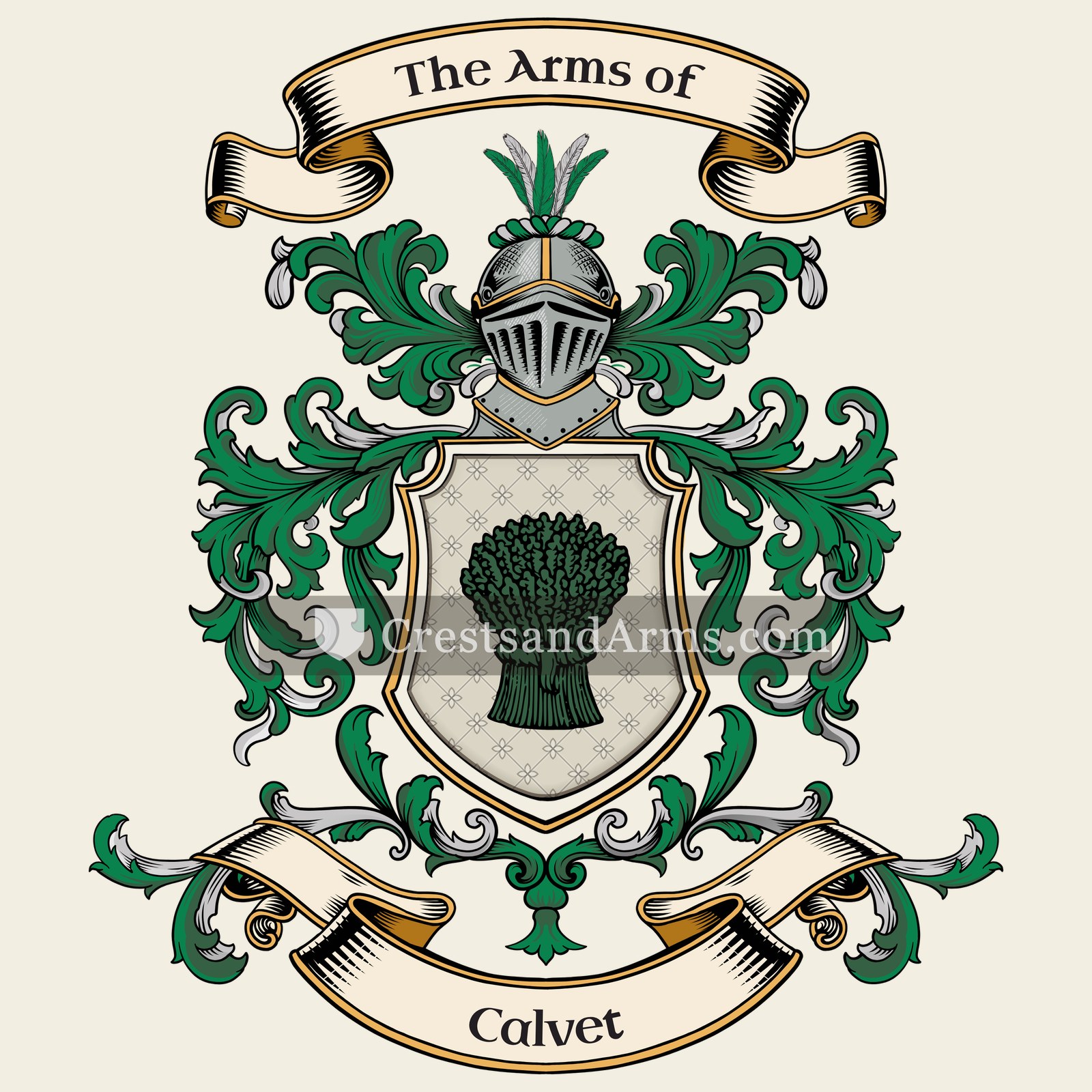 The Calvet coat of arms, drawn from the recorded blazon