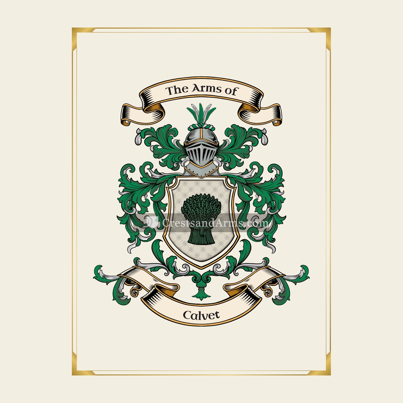With gold border
