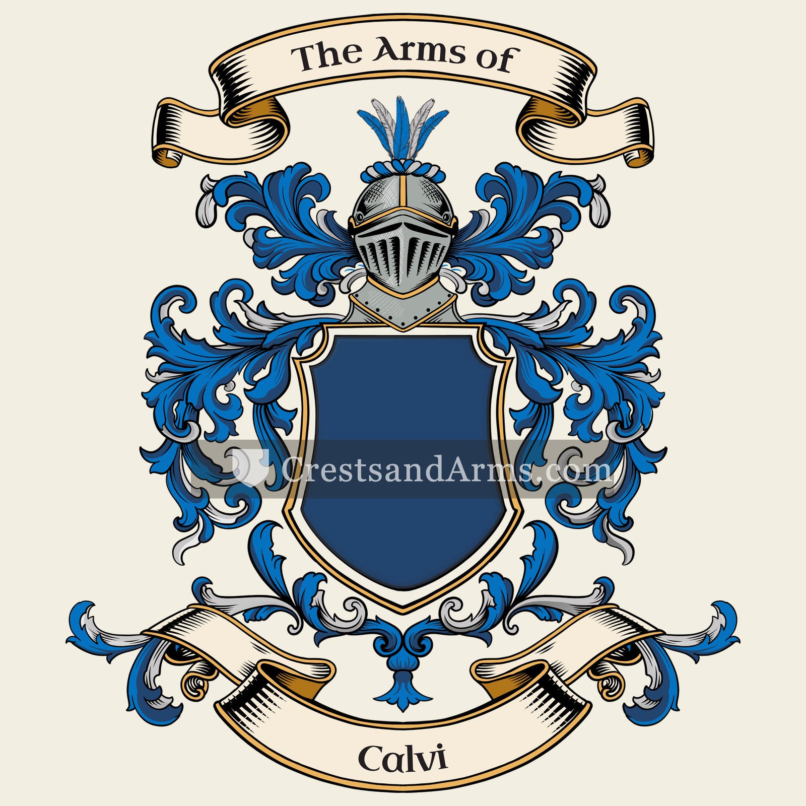The Calvi coat of arms, drawn from the recorded blazon