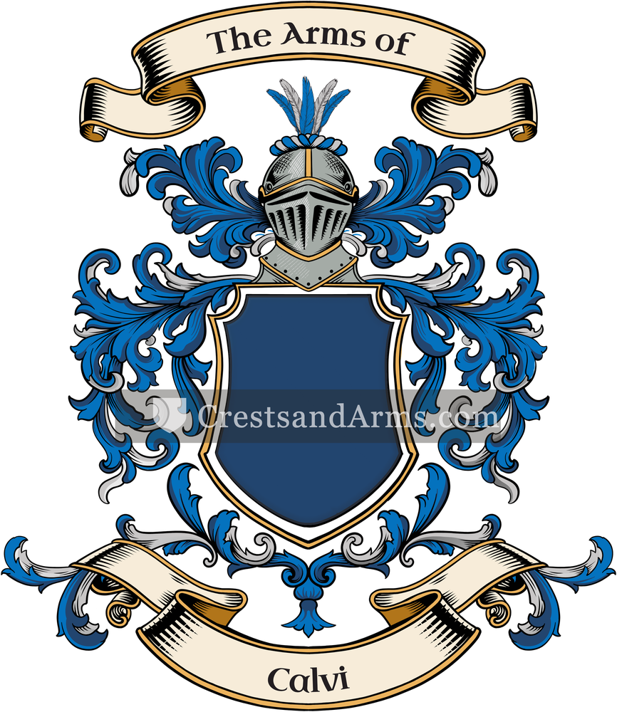The Calvi coat of arms, drawn from the recorded blazon
