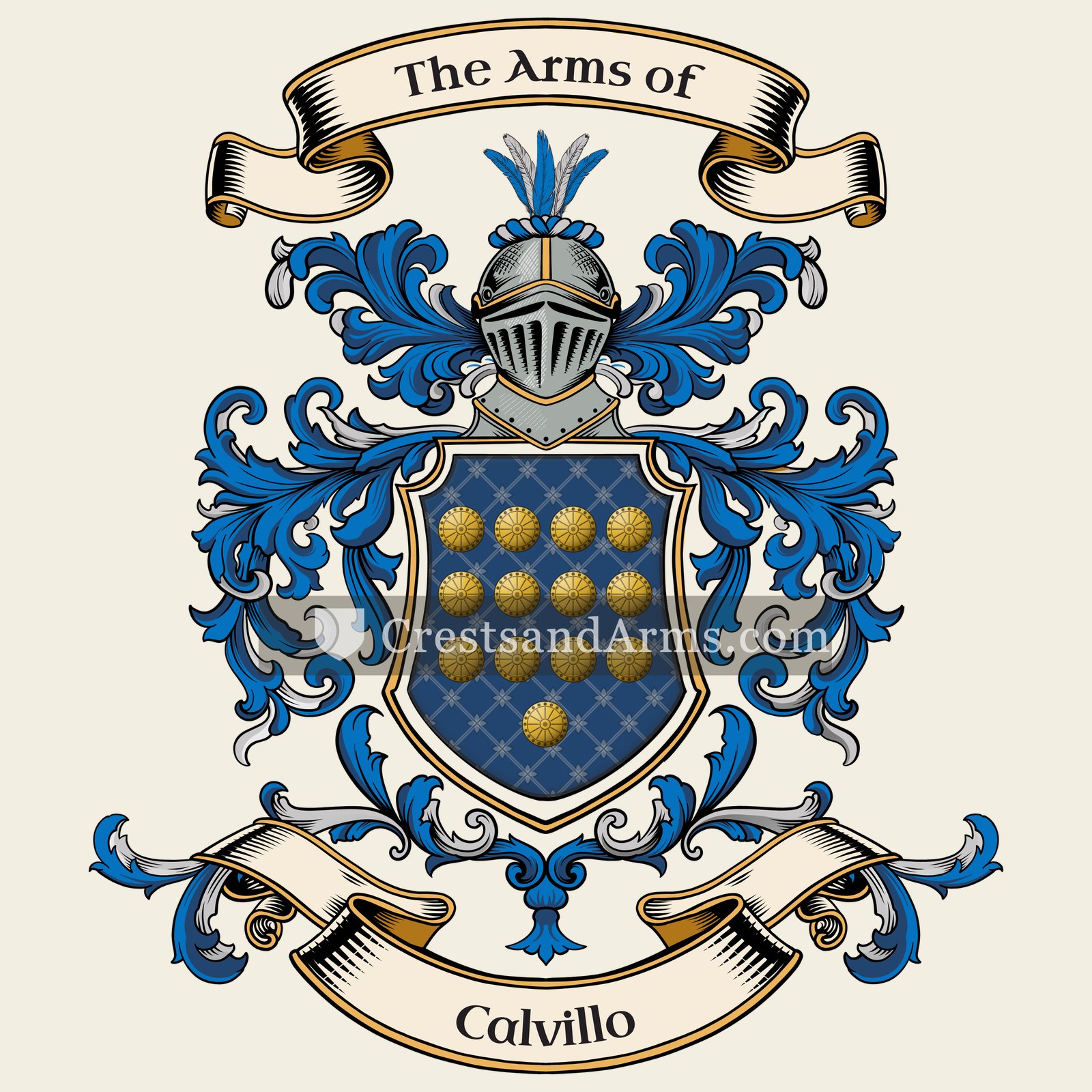 The Calvillo coat of arms, drawn from the recorded blazon