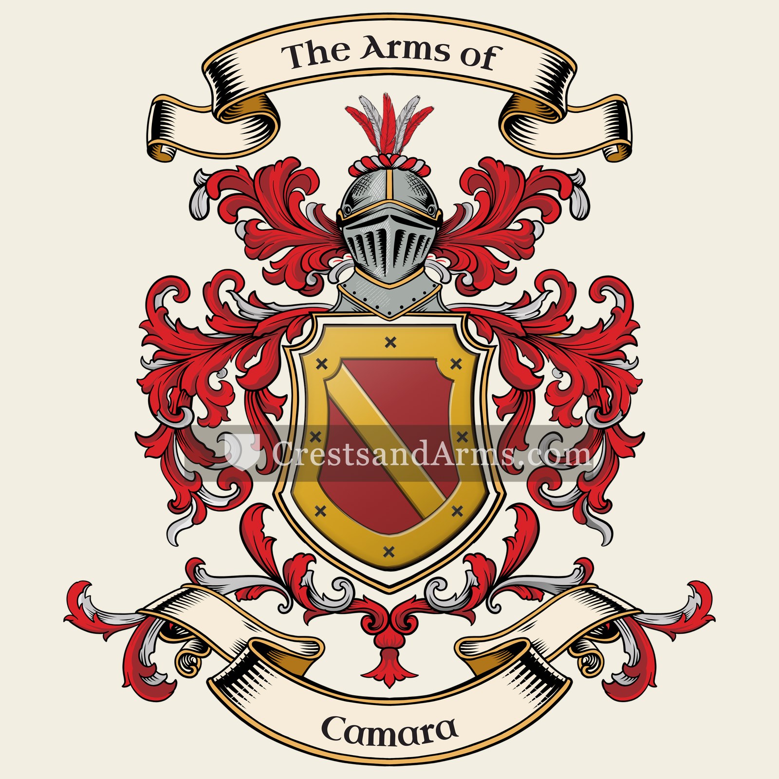 The Camara coat of arms, drawn from the recorded blazon