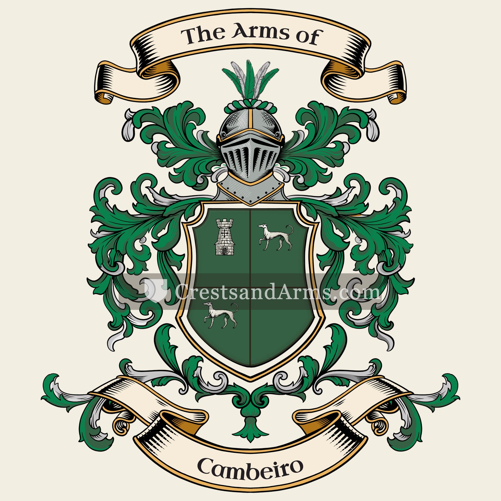 The Cambeiro coat of arms, drawn from the recorded blazon