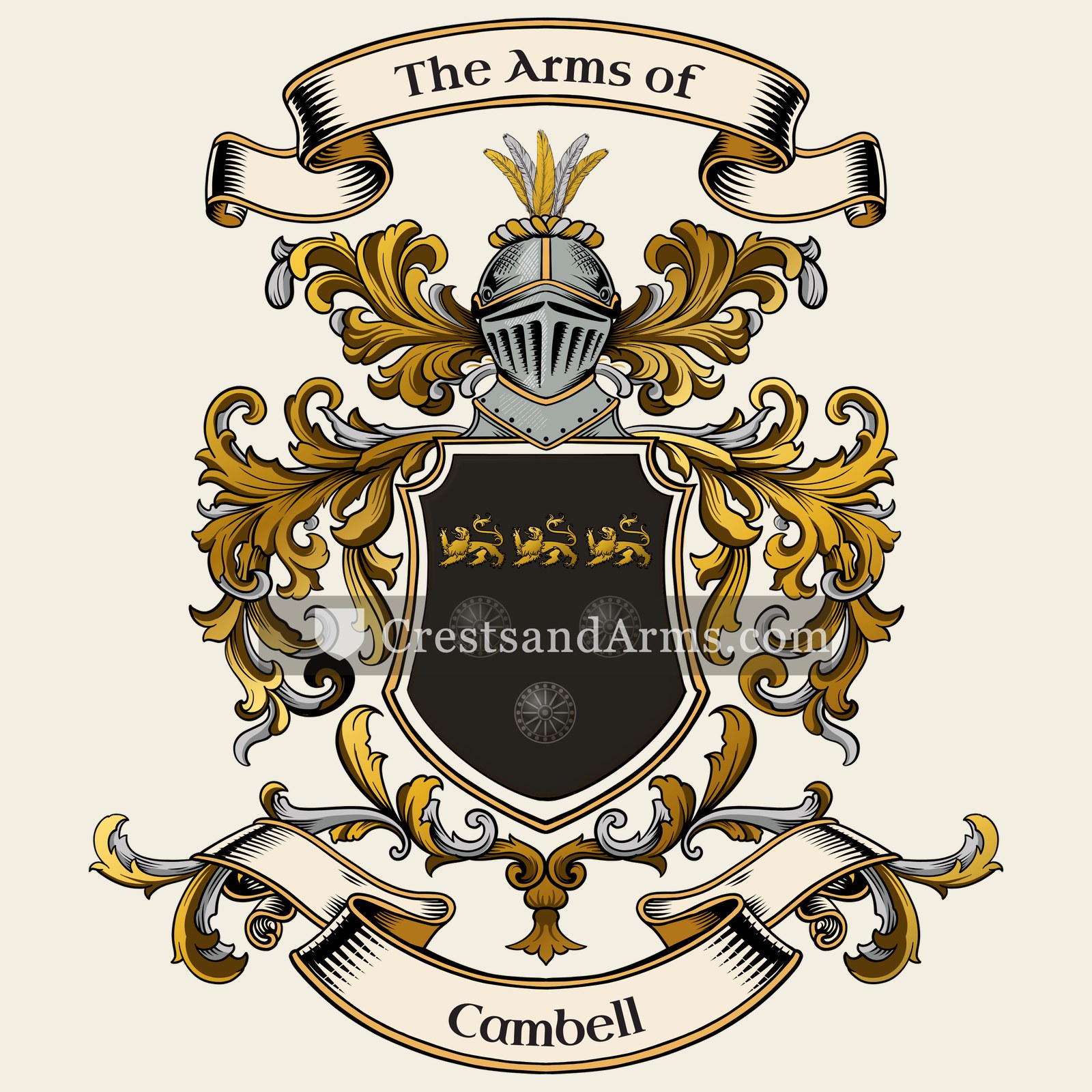 The Cambell coat of arms, drawn from the recorded blazon