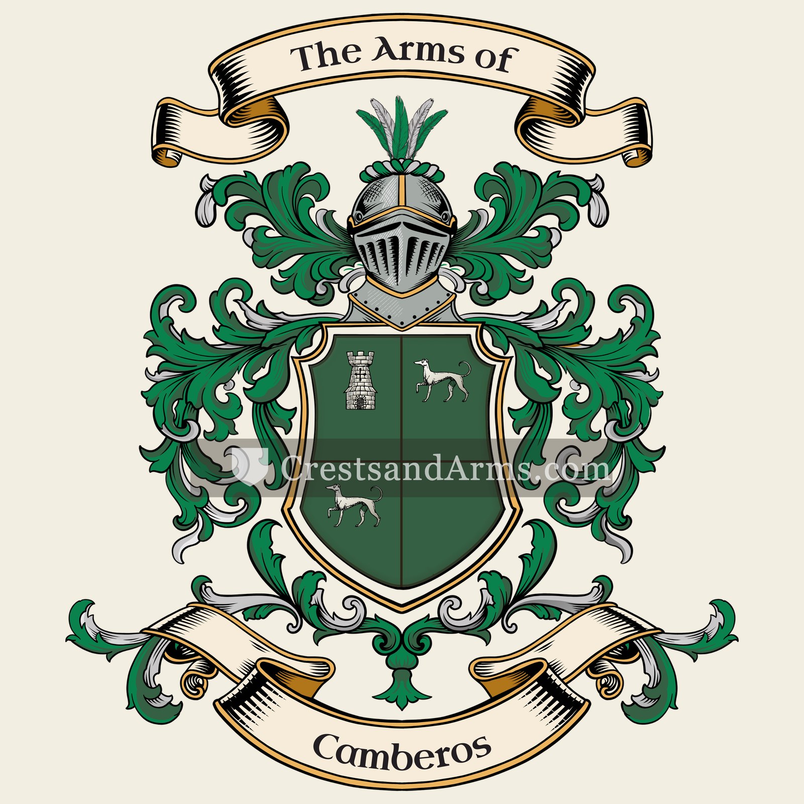 The Camberos coat of arms, drawn from the recorded blazon