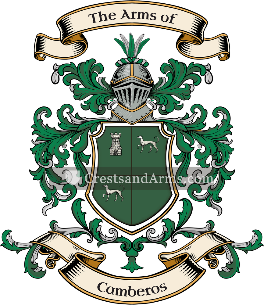 The Camberos coat of arms, drawn from the recorded blazon