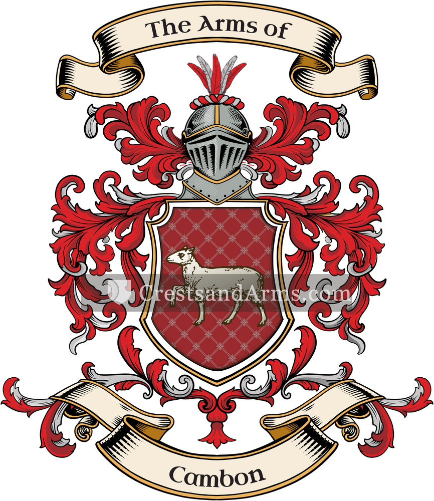 The Cambon coat of arms, drawn from the recorded blazon