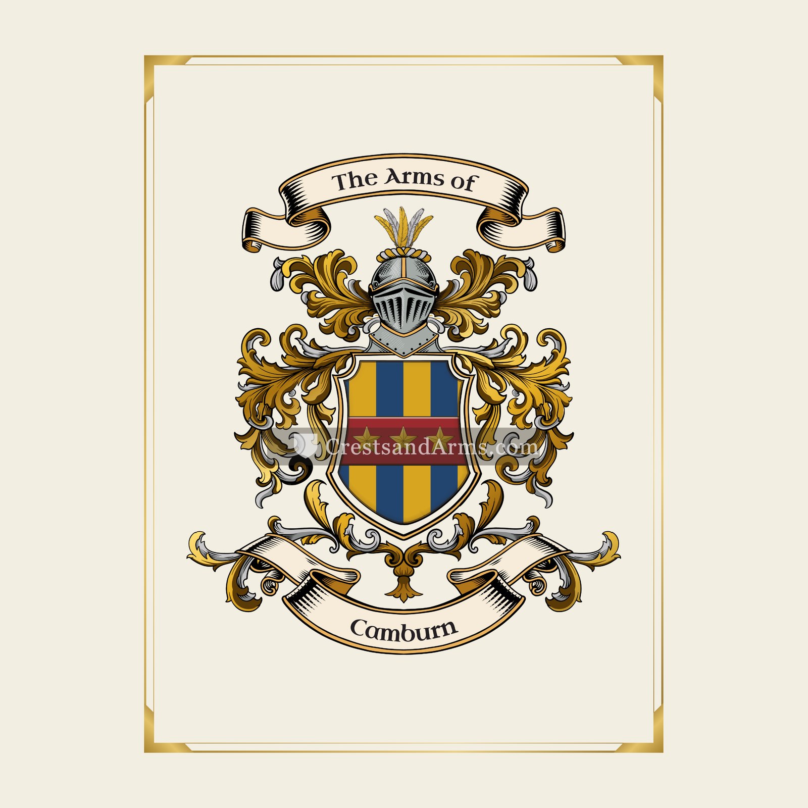 With gold border