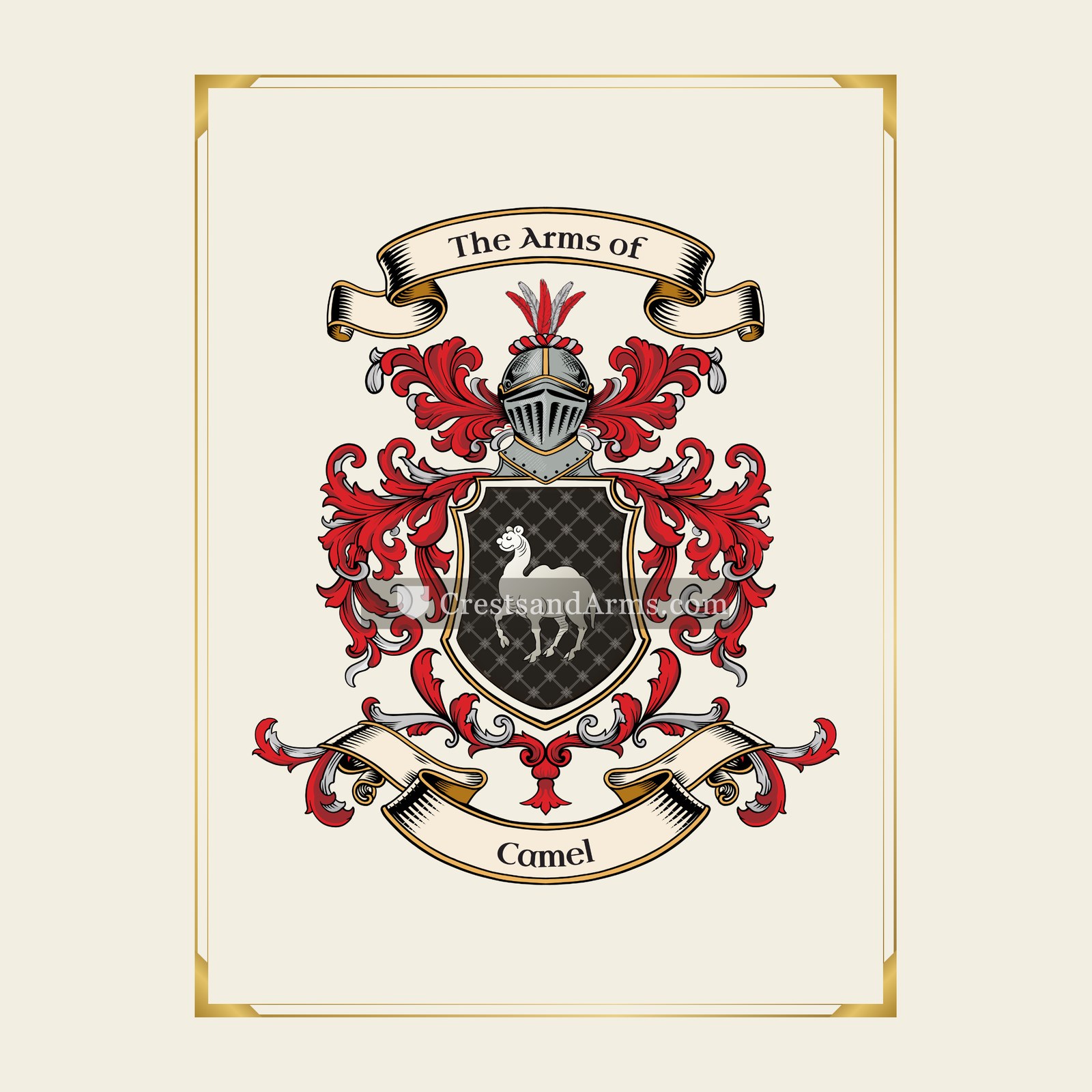 With gold border