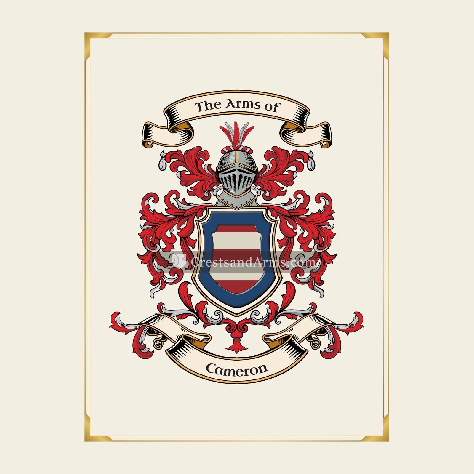 With gold border