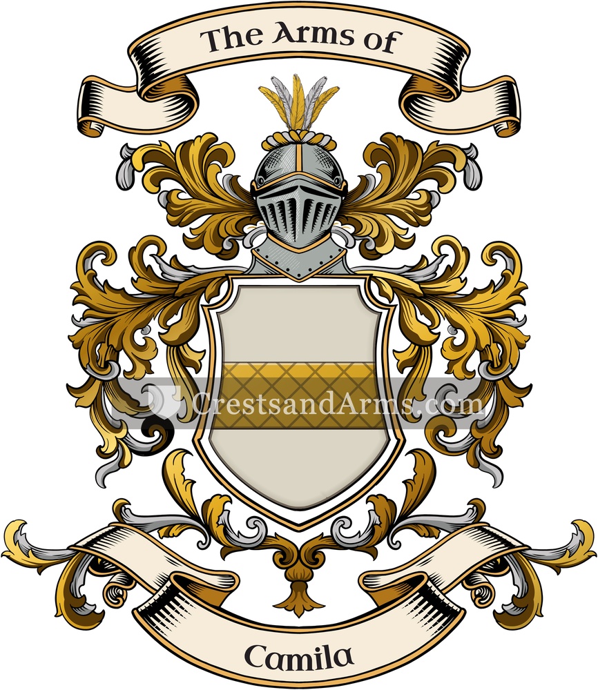 The Camila coat of arms, drawn from the recorded blazon