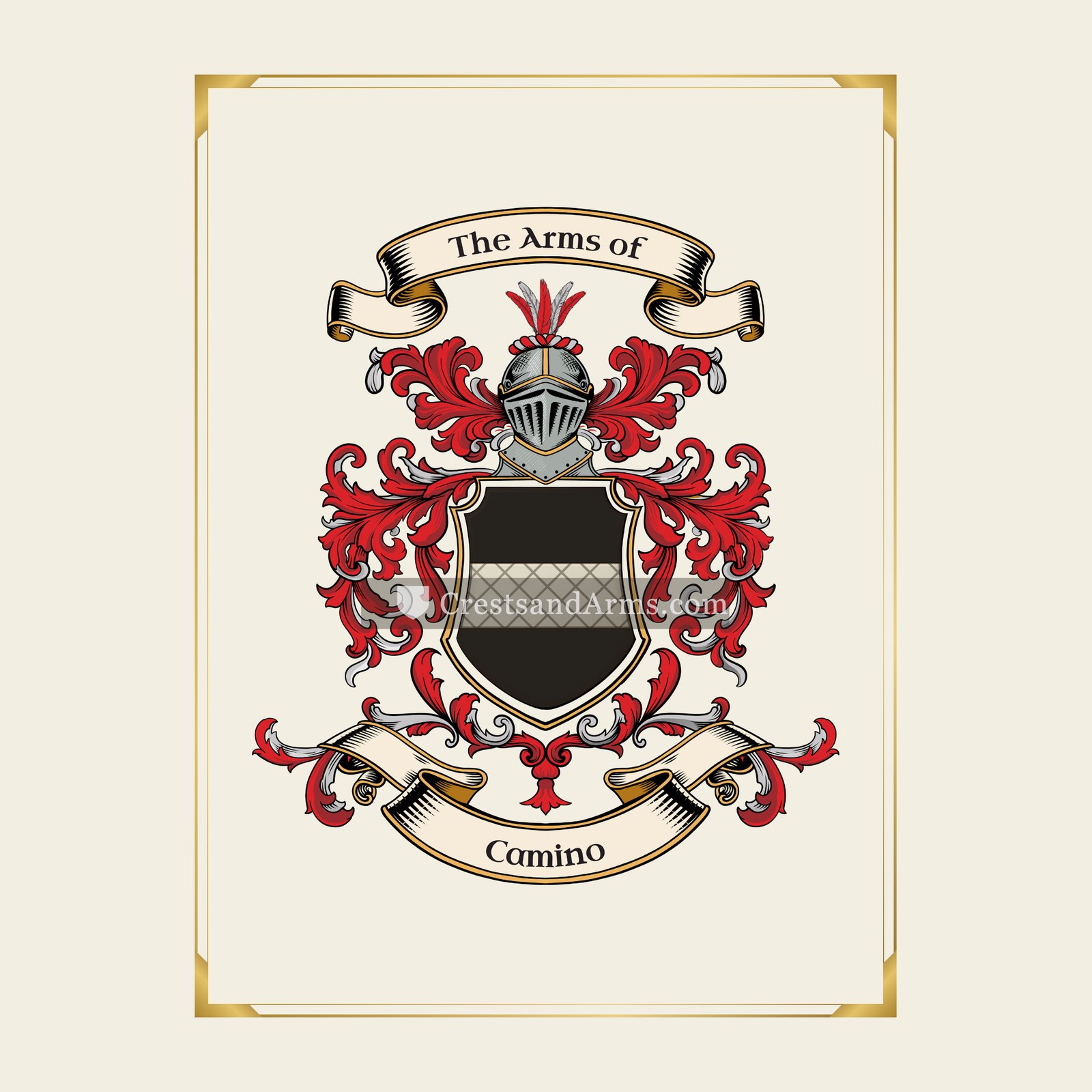 With gold border