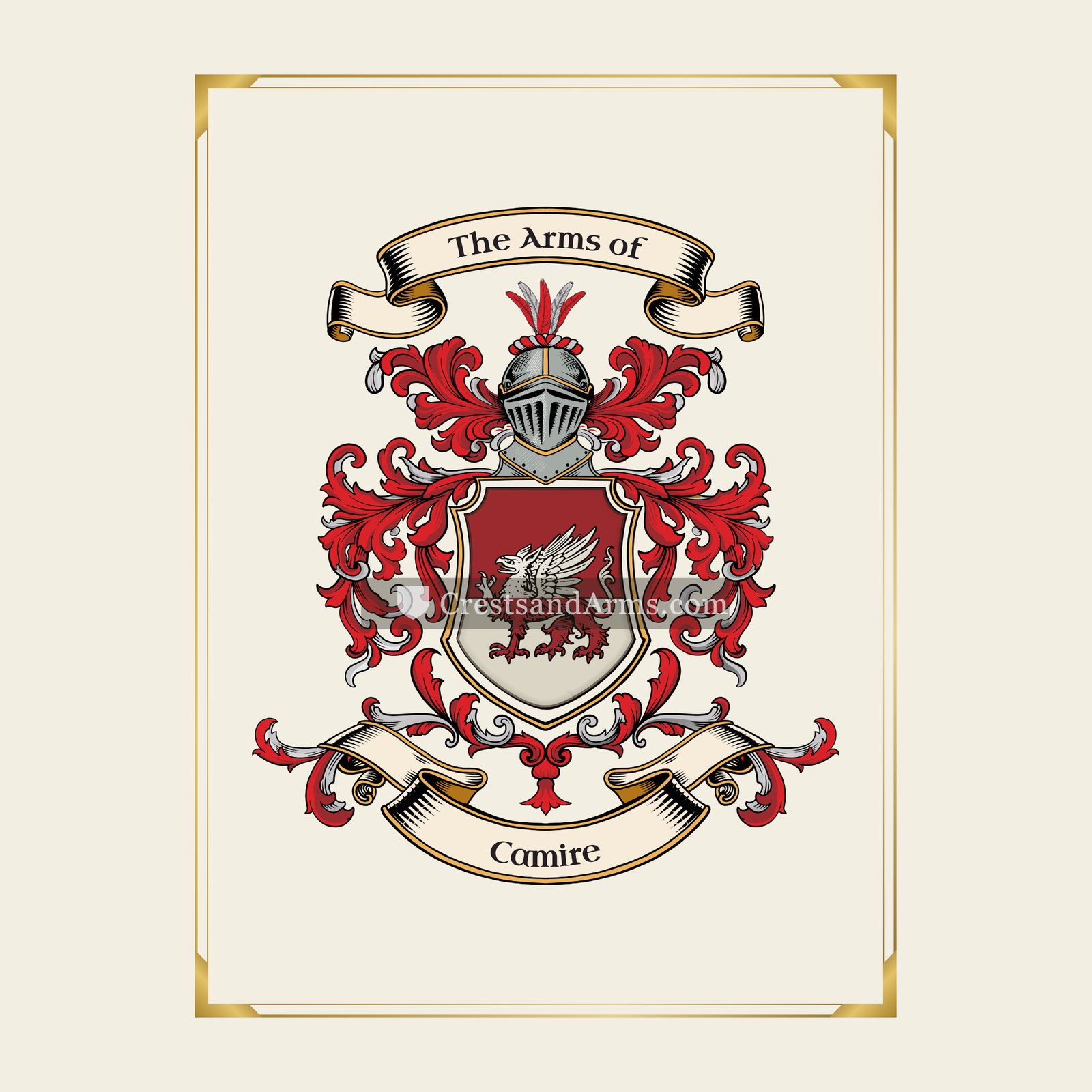 With gold border