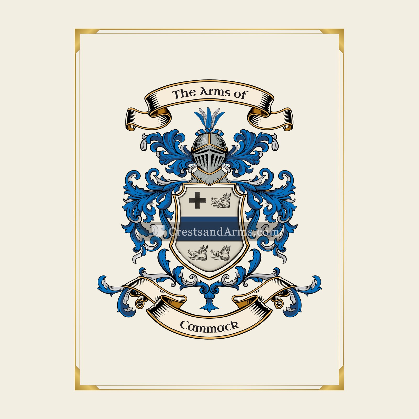 With gold border