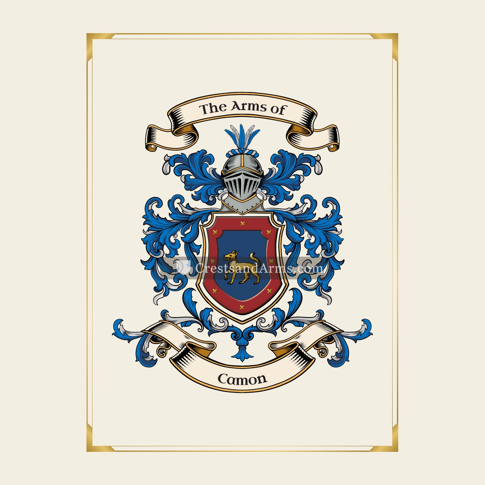 With gold border