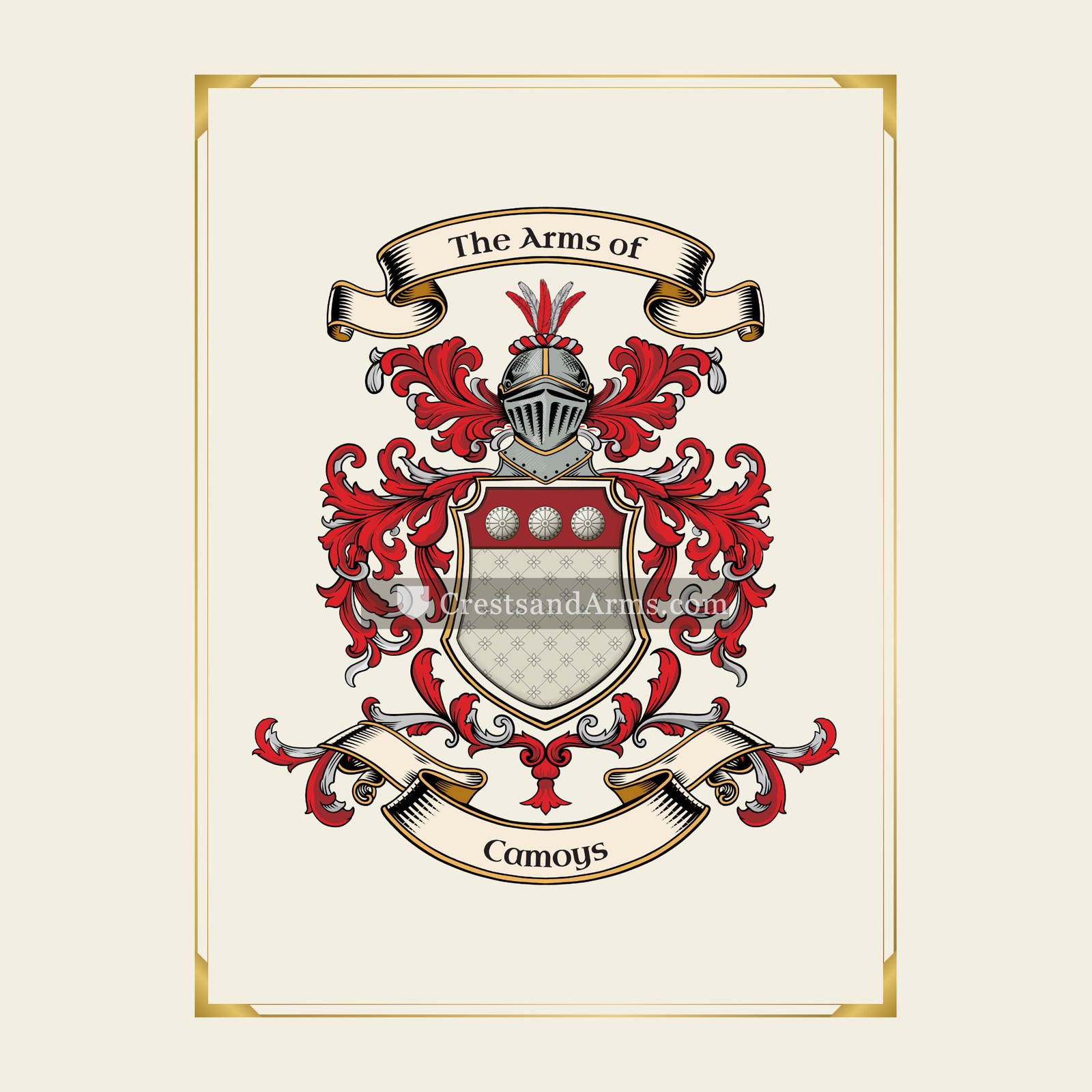 With gold border