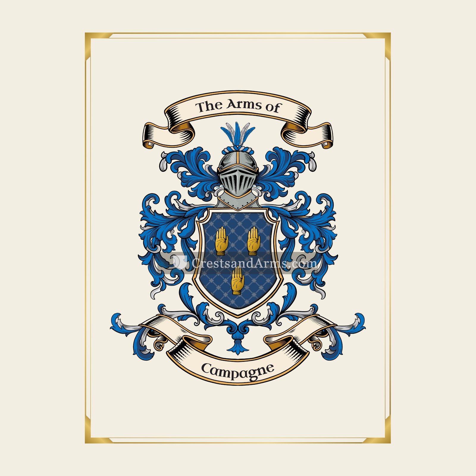 With gold border