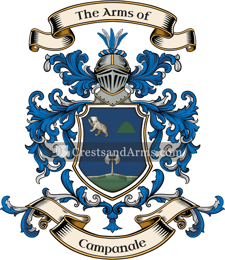The Campanale coat of arms, drawn from the recorded blazon