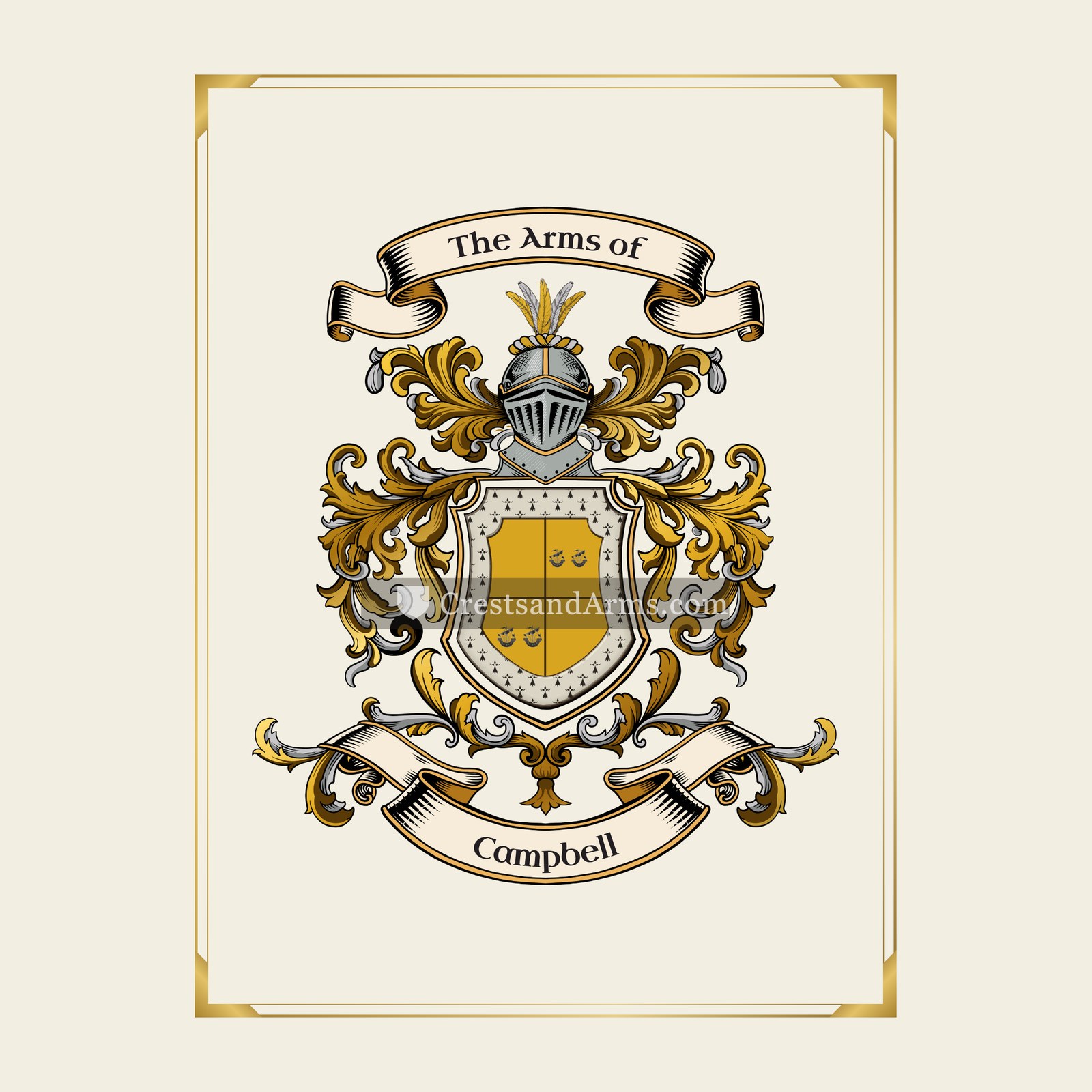 With gold border