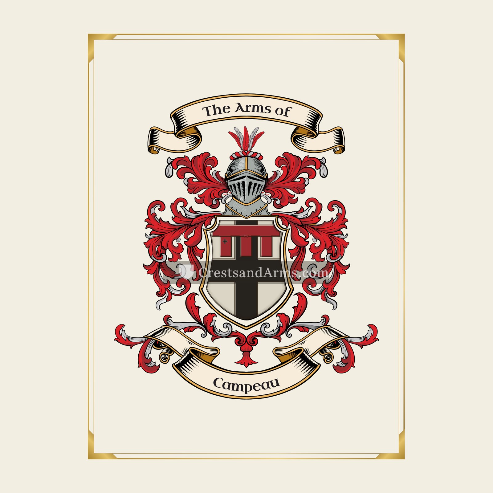 With gold border