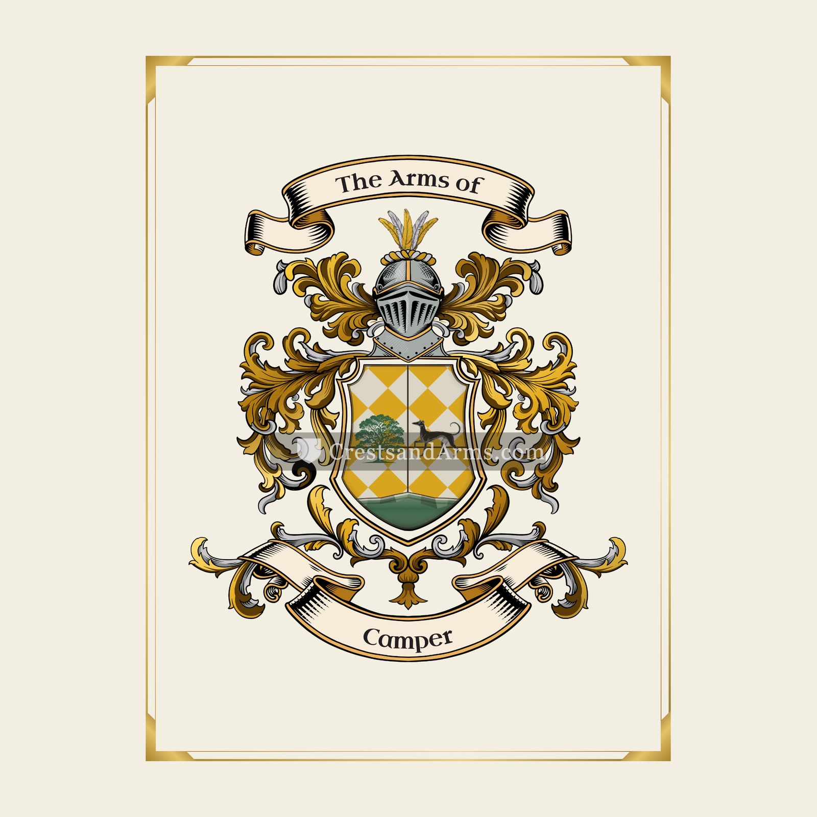 With gold border