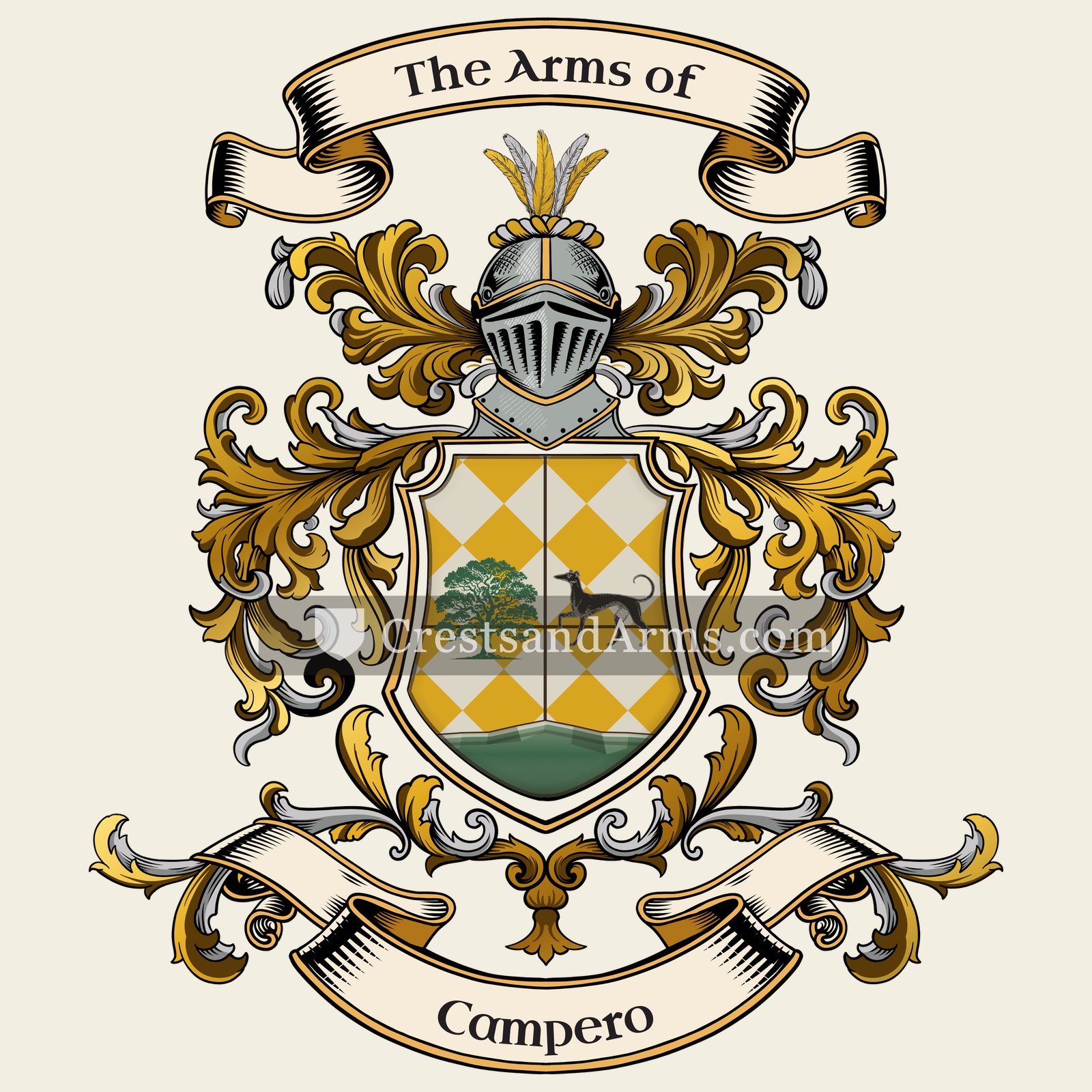 The Campero coat of arms, drawn from the recorded blazon