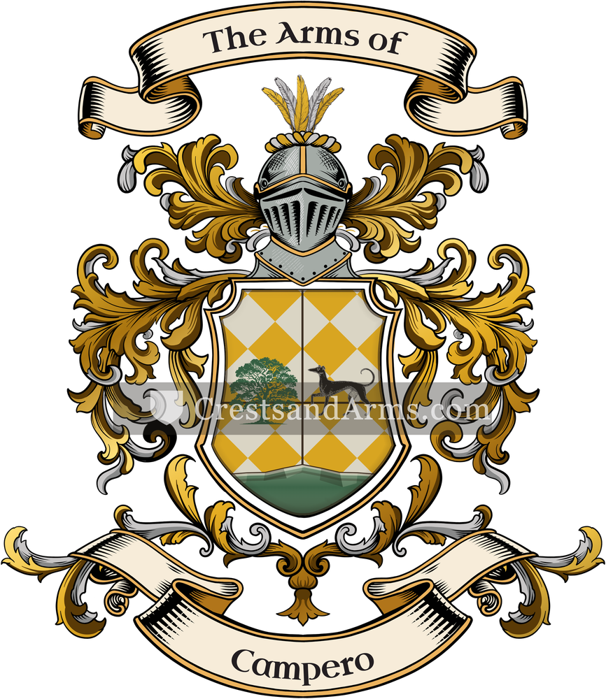 The Campero coat of arms, drawn from the recorded blazon