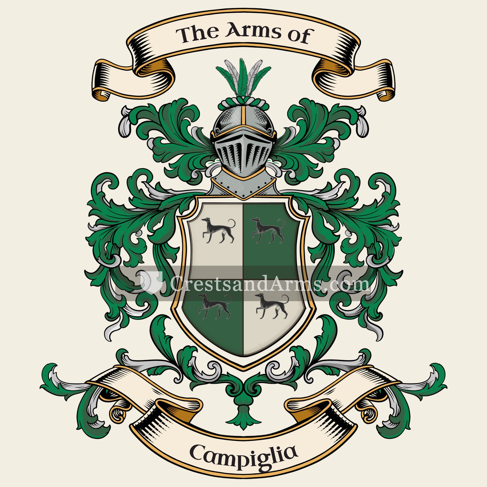 The Campiglia coat of arms, drawn from the recorded blazon